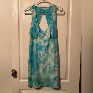 Secret Treasures Blue Tie-Dye Chemise